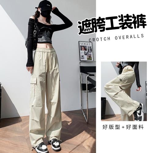 Real shot #casual pants army green overalls women's spring and autumn American high street outdoor sports pants