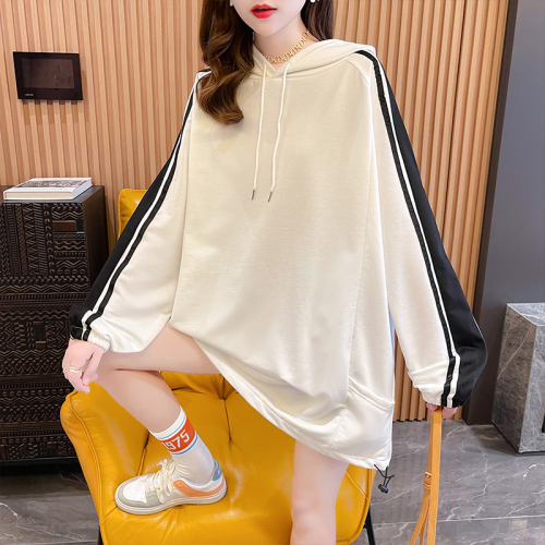 Actual shot of Korean style loose spring and autumn thin design niche trendy ins street hooded pullover long-sleeved sweatshirt for women