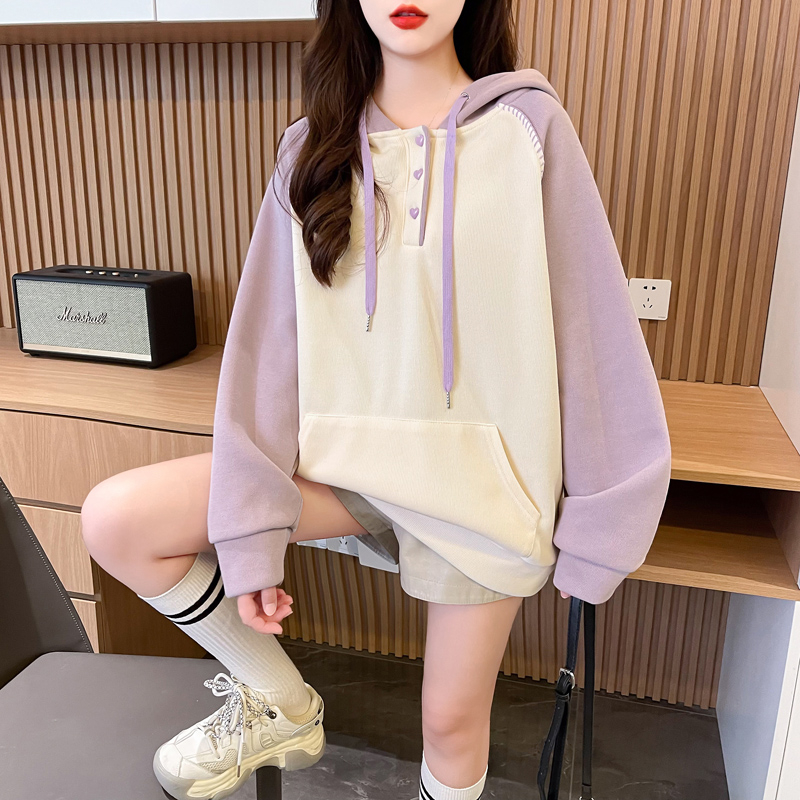 Actual shot-2024 spring rice woolen compound milk silk 380g quality double layer hat large size thickened sweatshirt for women