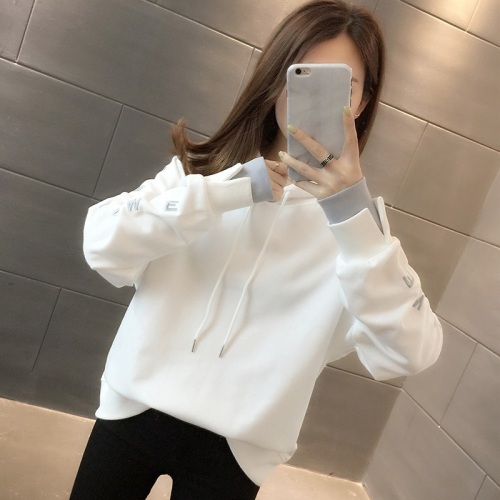 65 fish scale new large size women's spring and autumn thin hooded 200 catties sweatshirt