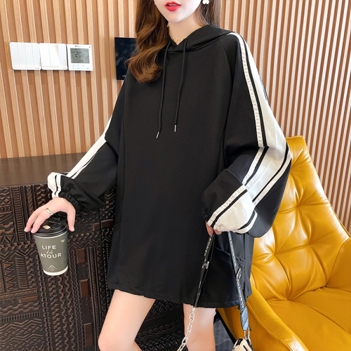 Actual shot of Korean style loose spring and autumn thin design niche trendy ins street hooded pullover long-sleeved sweatshirt for women