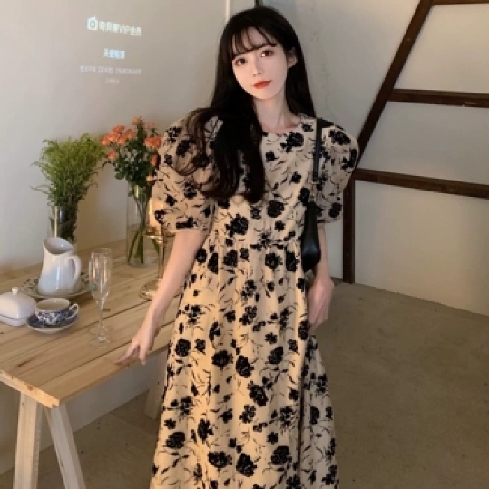 孕婦裙子夏裝過膝長裙潮媽時尚氣質寬鬆黑色連衣裙高級感洋氣顯瘦