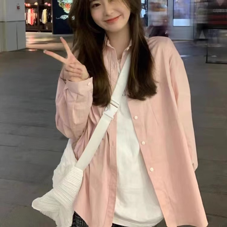 Pure cotton shirt jacket women's 2024 spring and summer niche outer cardigan gentle chic long-sleeved top