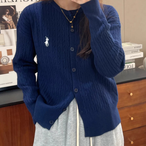 New coat knitted cardigan for women in autumn loose Korean style embroidered casual temperament long-sleeved top for small people