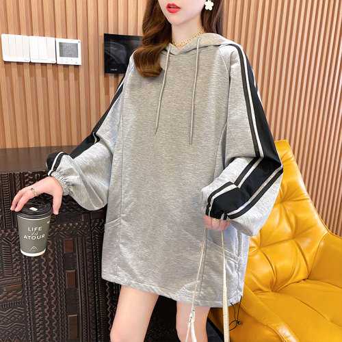 Actual shot of Korean style loose spring and autumn thin design niche trendy ins street hooded pullover long-sleeved sweatshirt for women