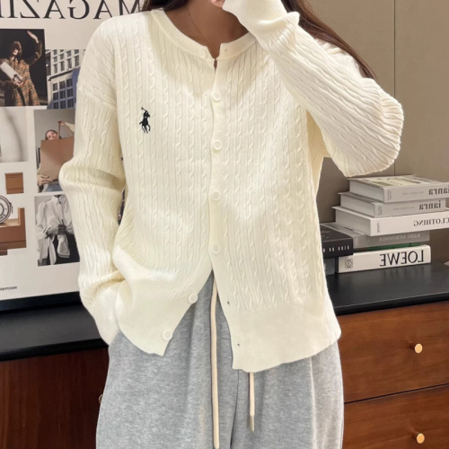 New coat knitted cardigan for women in autumn loose Korean style embroidered casual temperament long-sleeved top for small people