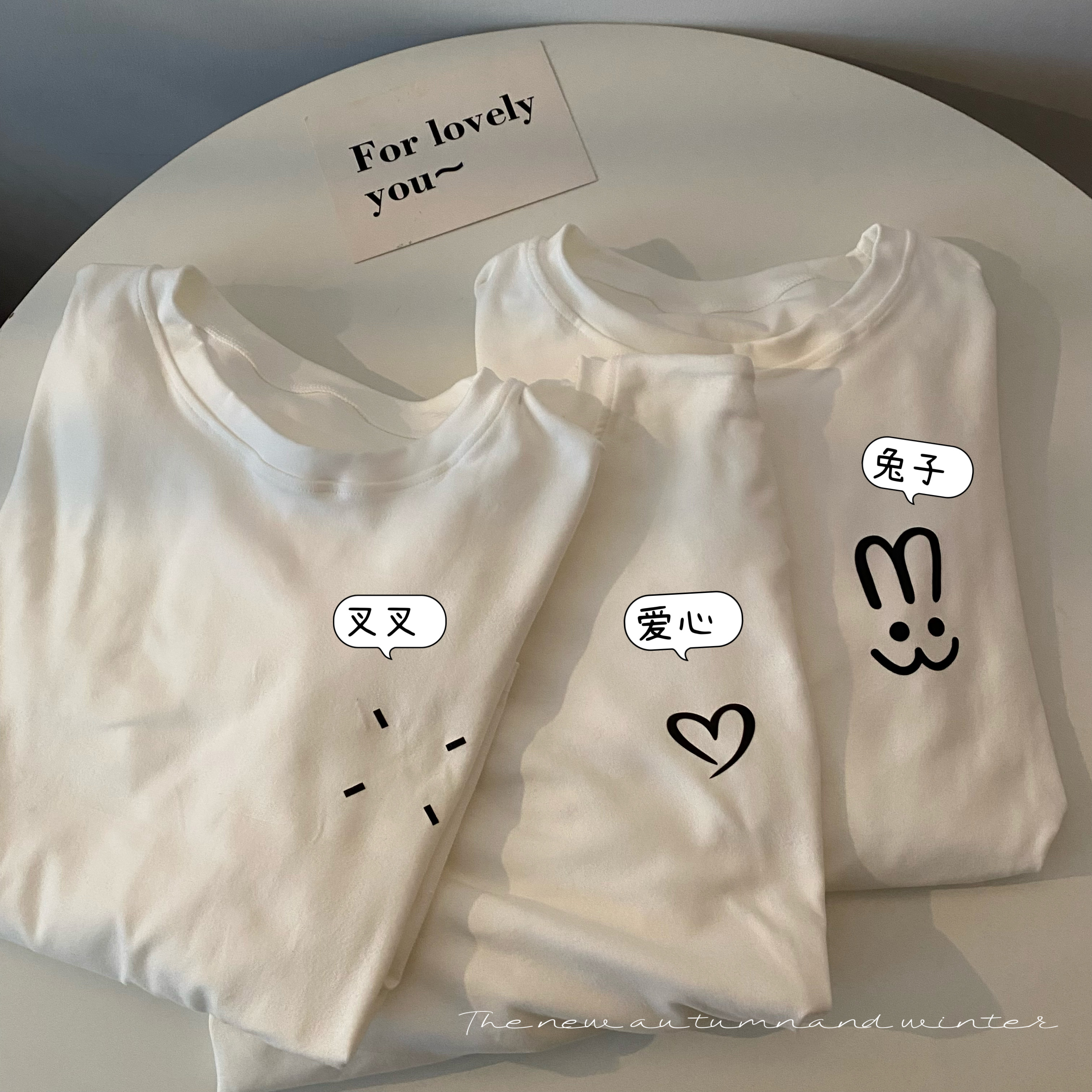 Actual shot of early spring double-sided brushed warm white long-sleeved T-shirt for women loose large size versatile bottoming shirt top