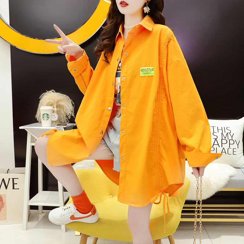 Official picture 100 cotton 2024 spring shirt women's loose design niche top ins trendy internet celebrity versatile shirt