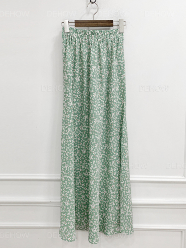 Original high waist slim floral skirt long skirt