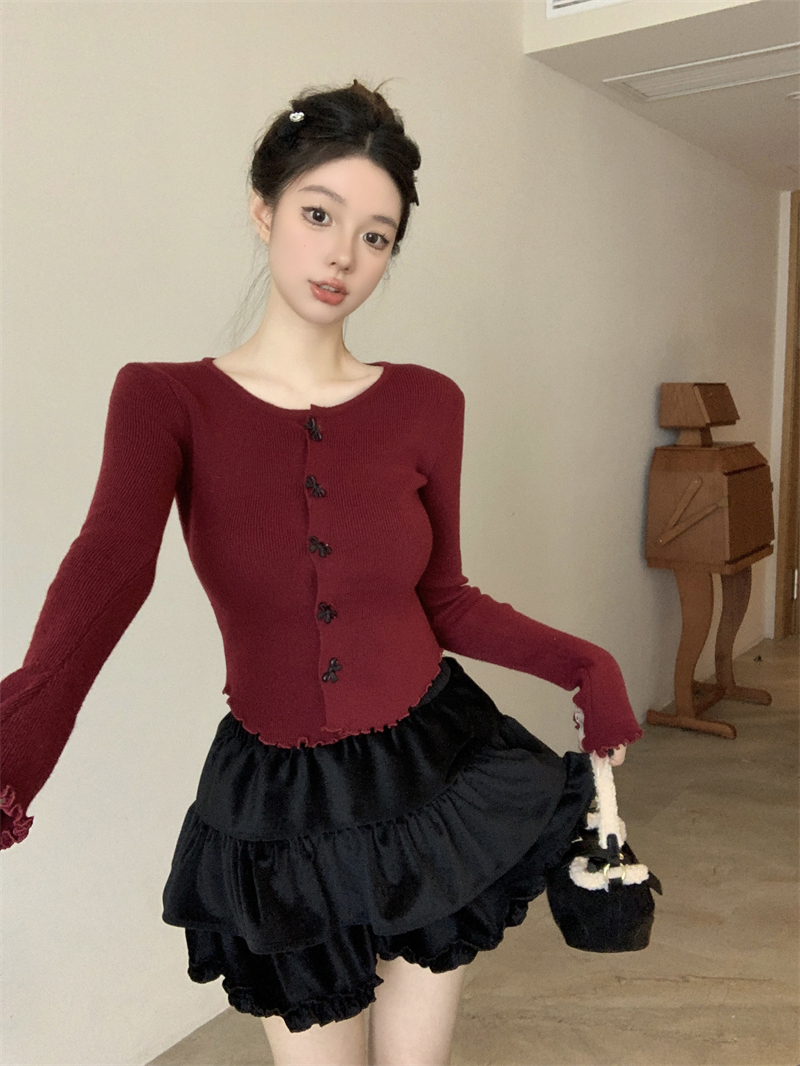 實拍 蝴蝶結毛衣女修身內搭超好看打底上衣