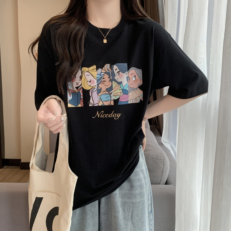 實拍 100%棉200g精梳純棉 夏裝短袖T恤女寬鬆韓版