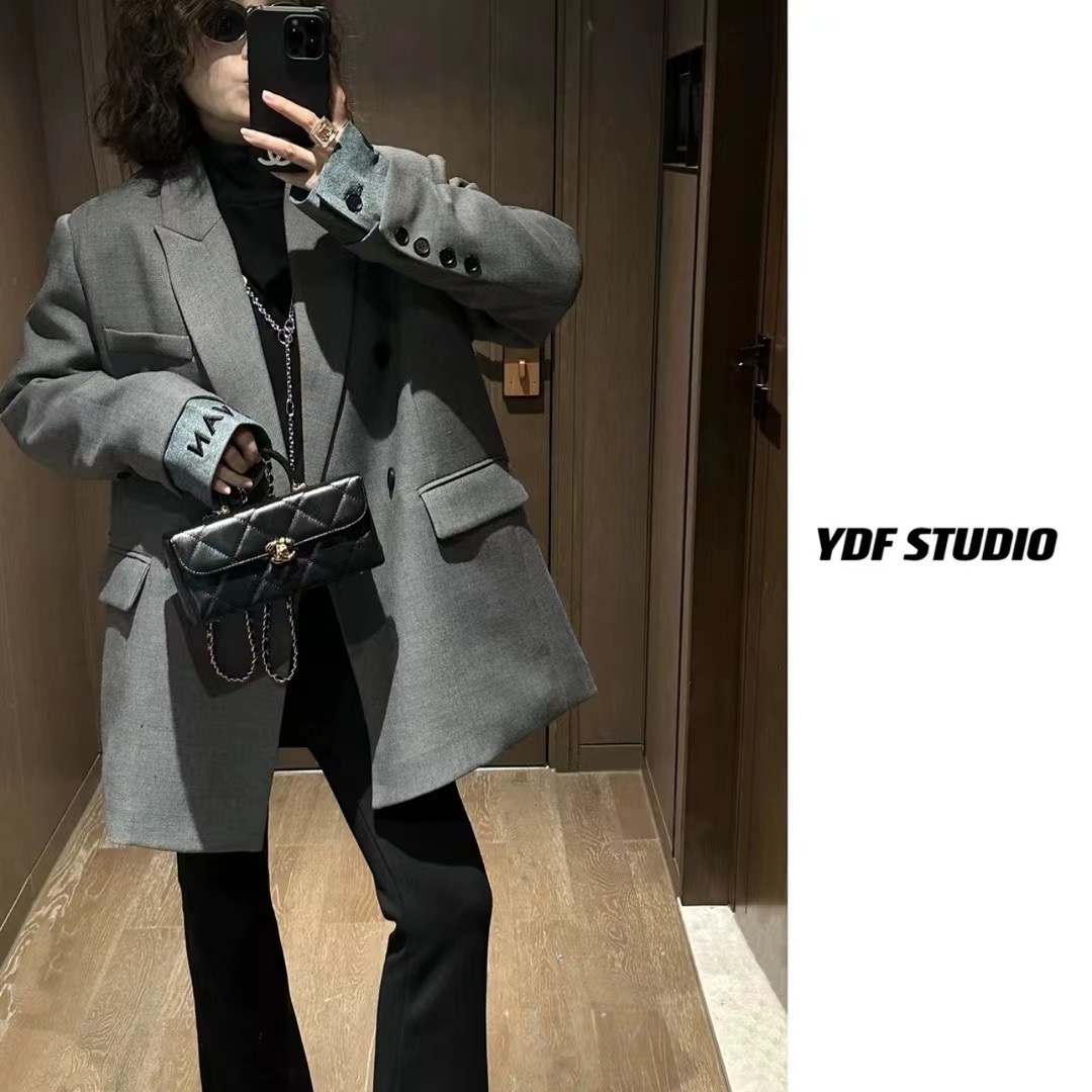 European high-end down lining suit jacket for women winter new style small temperament age-reducing warm top