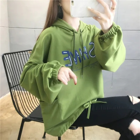 First real shot of 6535 fish scales large size women's hooded sweatshirt women's thin 2024 spring new style