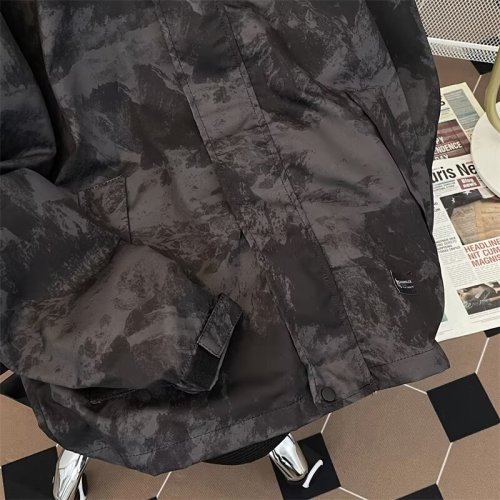 Spring and Autumn Coat Women's Camouflage Hard Shell Jacket Autumn Women's Waterproof and Windproof Work Clothes Windbreaker Mountaineering Clothing Trendy
