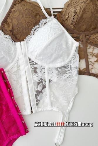 Doudoujiang chic/lace Mary Jane/sexy suspender fishbone bra for women retro hottie inner top