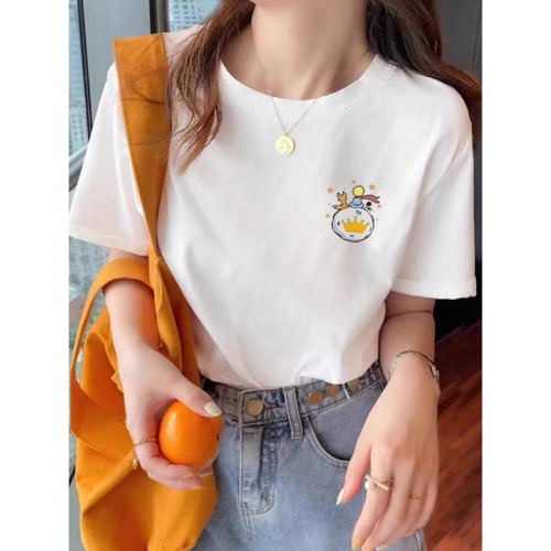 English has been changed 1618# official picture 200g back bag spring new style pure cotton short-sleeved T-shirt trend