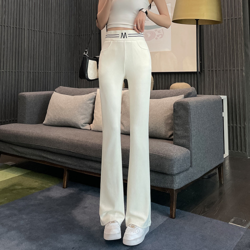 Original workmanship micro-flare pants for women spring and autumn 2024 new drape narrow version high waist slimming wide leg casual pants for women