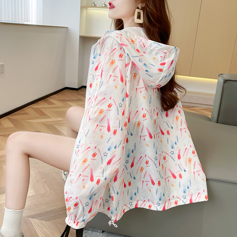 | Real shot | Summer loose, casual, fashionable and versatile thin zipper cardigan sun protection jacket for women