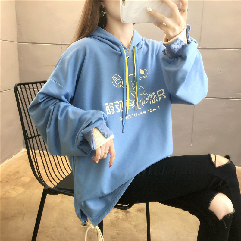 實拍6535魚鱗 連帽衛衣女薄款學生班服閨蜜裝小個子新款