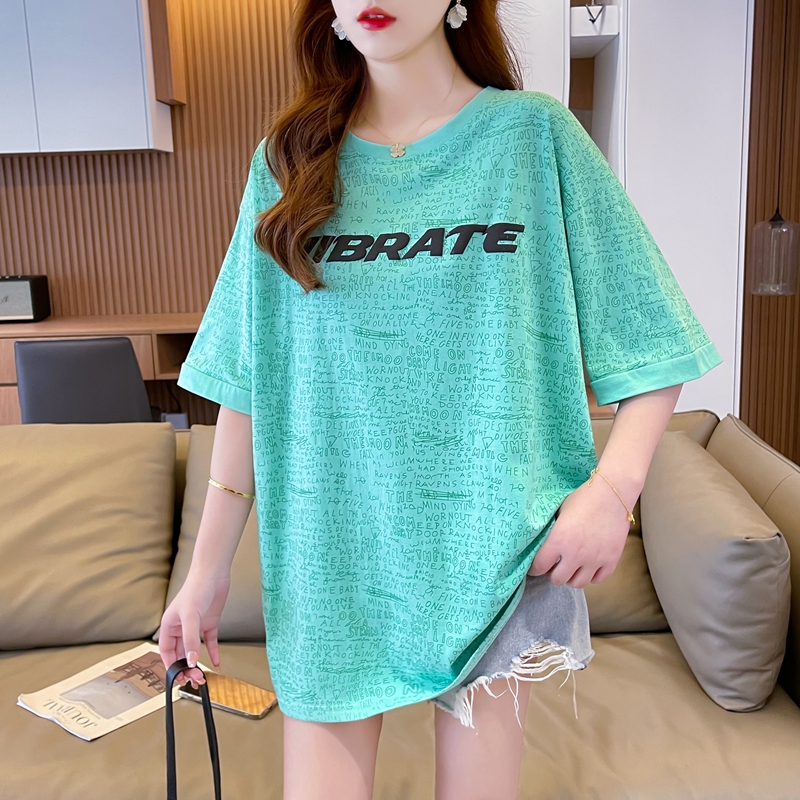 | 實拍 | 100%純棉 | 後包領 | 韓版中長款撞色短袖T恤女