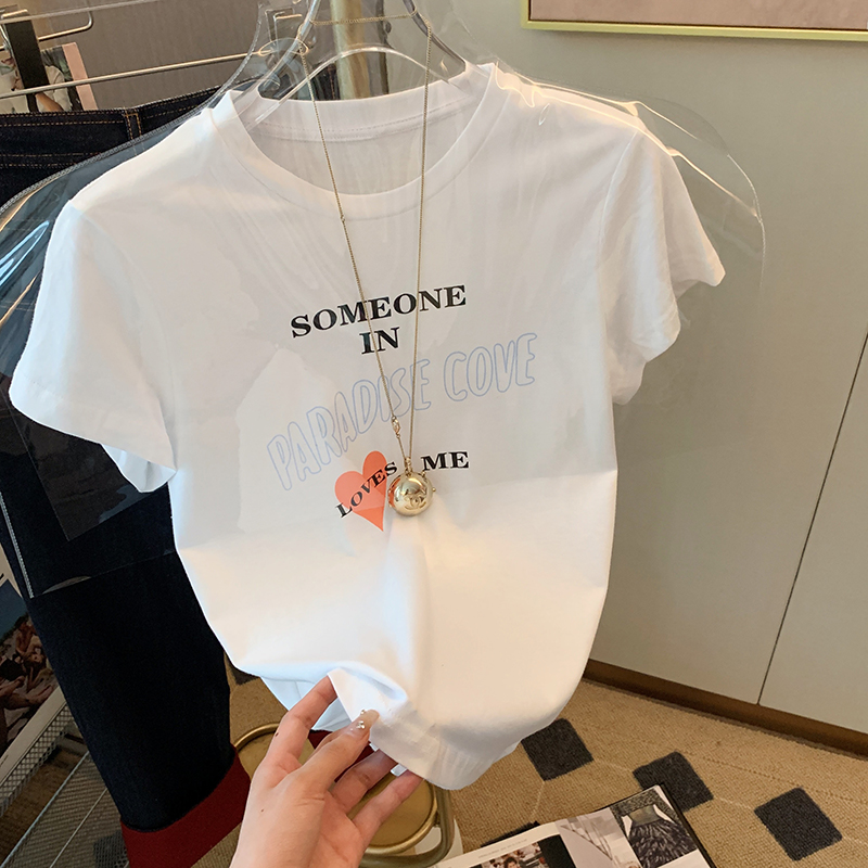 newjeans女團haerin衣服同款純棉寬鬆百搭打底衫圓領簡約短袖T恤