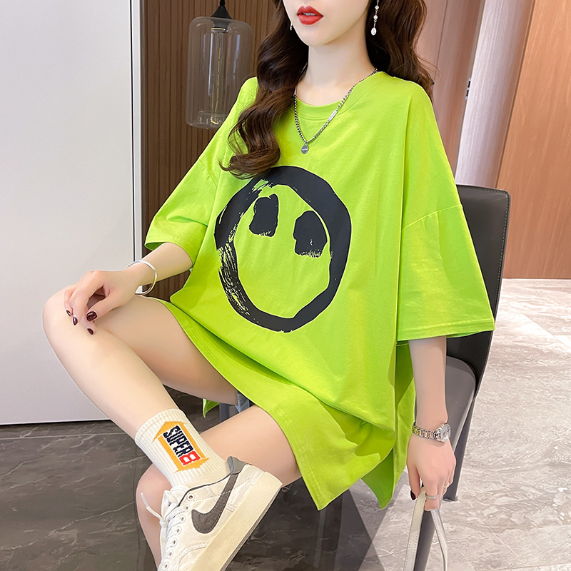| Actual shot | 65/35 frame | Back strap | Summer Korean style mid-length discreet T-shirt for women