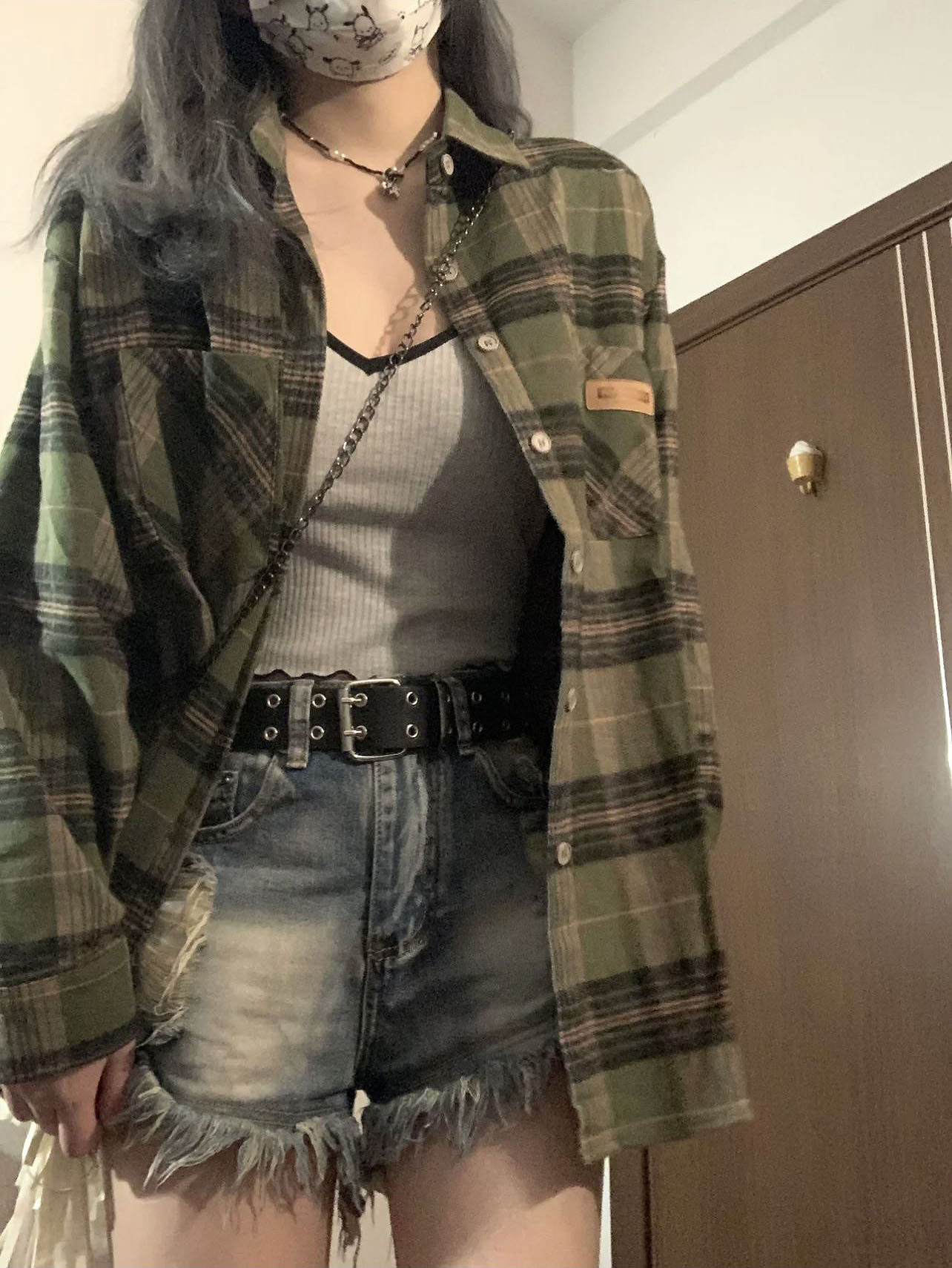 Original fabric quality retro design niche plaid shirt jacket tops for women