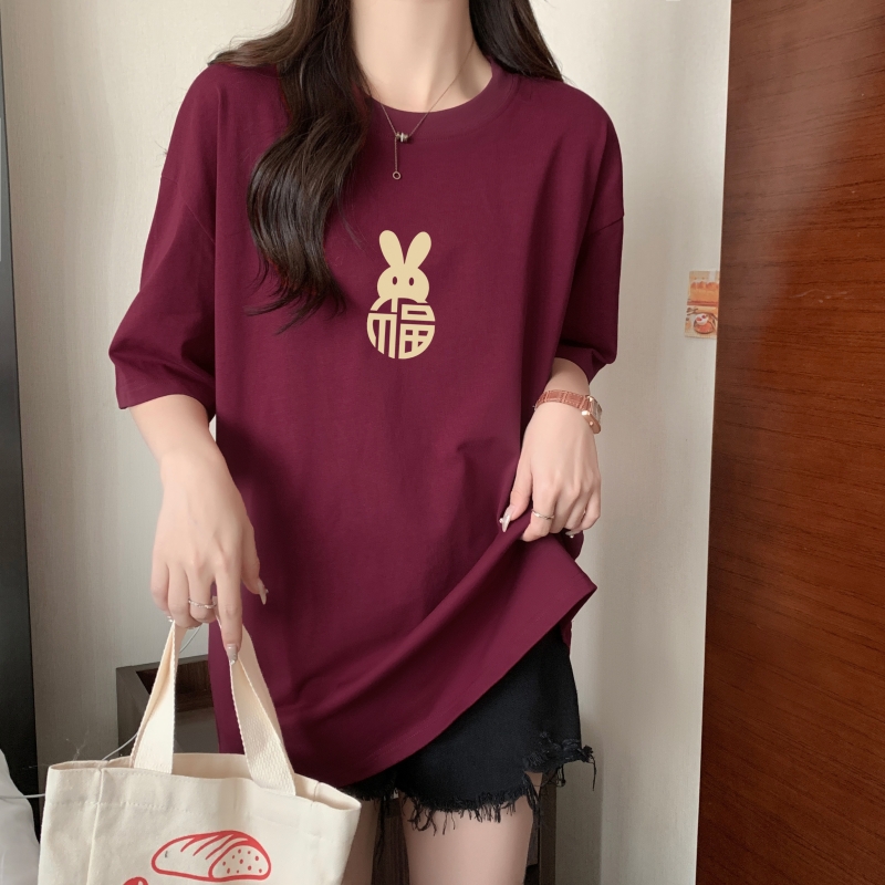 實拍 2024年春夏新款 100%棉精梳純棉 夏裝短袖T恤女寬鬆韓版