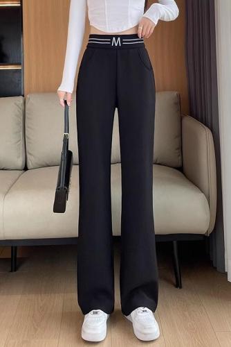 Original workmanship micro-flare pants for women spring and autumn 2024 new drape narrow version high waist slimming wide leg casual pants for women