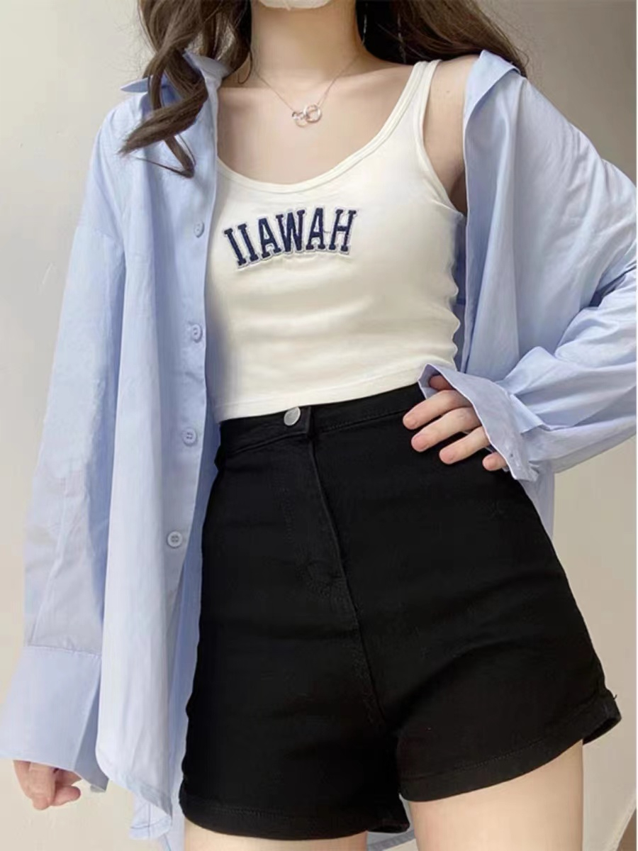 Pure cotton blue shirt jacket women's long-sleeved design top spring and autumn 2024 new shirt