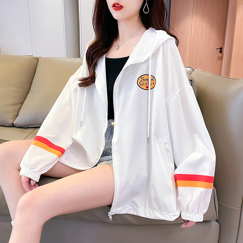 | Real shot | Summer loose, casual, fashionable and versatile thin zipper cardigan sun protection jacket for women