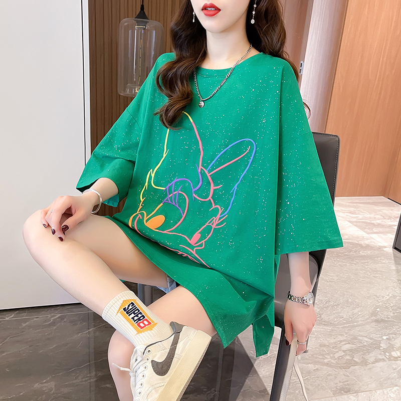 | Real shot | 65/35 frame | Back strap | Summer Korean style mid-length heavy industry T-shirt