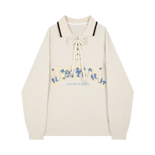 Original workmanship plus size women's Harajuku style slim student POLO shirt fat mm trendy brand design sweatshirt trendy