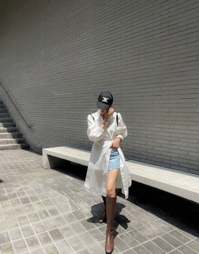 chic Korean style spring niche design retro fashion single-breasted long-sleeved shirt dress