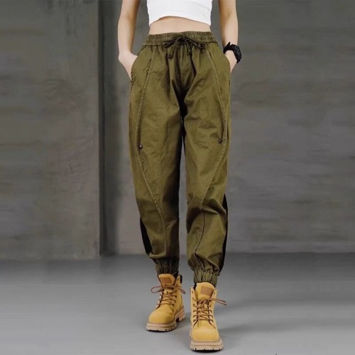 Loose overalls for women, high street, American-style leggings, men's and women's wide-leg outdoor niche casual pants with drawstrings