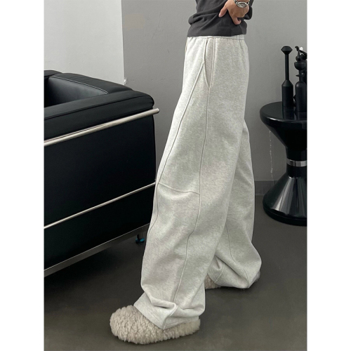 Strong goods without D, recommended European goods for small people, light gray elastic waist, thickened and velvet casual sweatpants