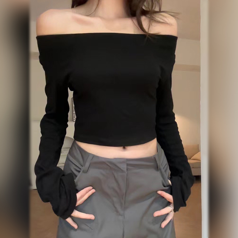 American hot girl wasteland style hooded top 2024 new autumn black niche design two-wear bottoming top