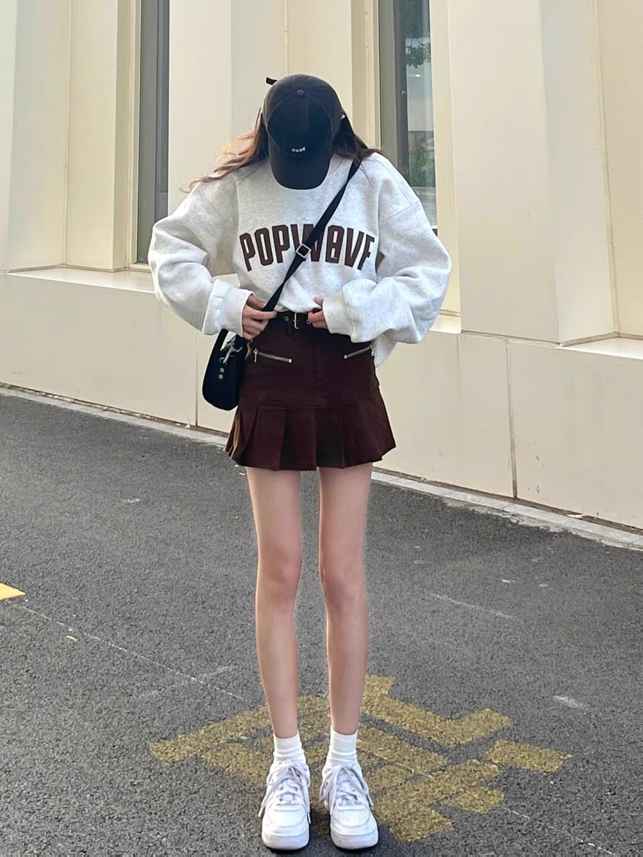 Official photo 260g big fish scale autumn sweatshirt women's loose large size ins trend bag collar pull shoulder
