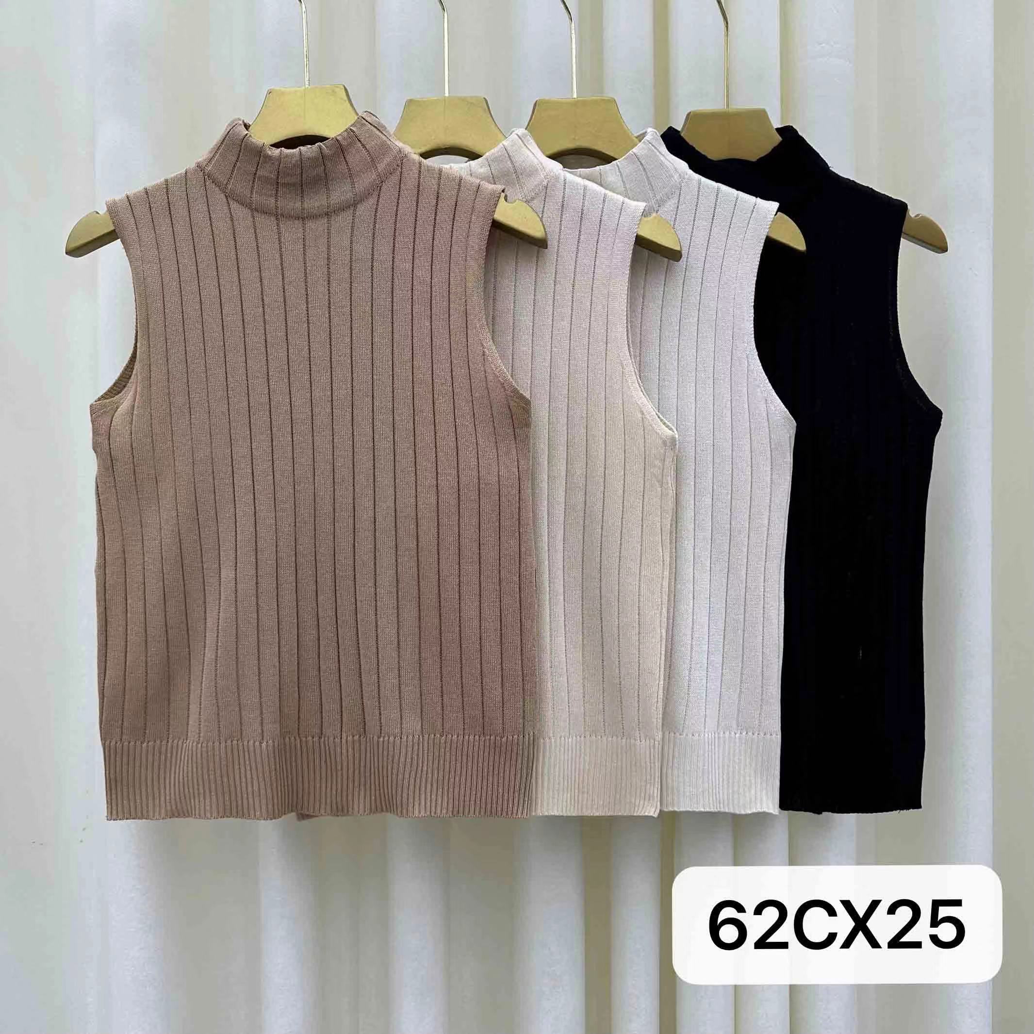 Half turtleneck sleeveless vest women's spring 2024 new design niche solid color slim fit flesh-covering knitted top