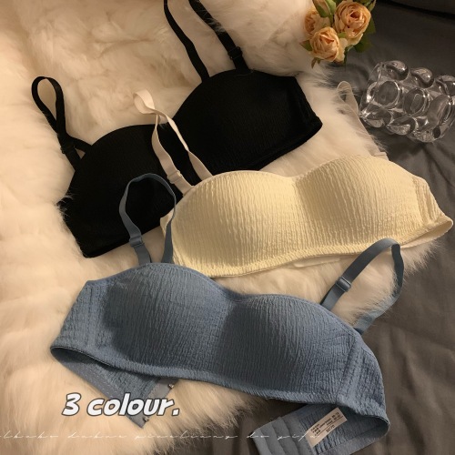 Real shot of wire-free push-up bra spring 2024 new anti-slip invisible removable bandeau bra