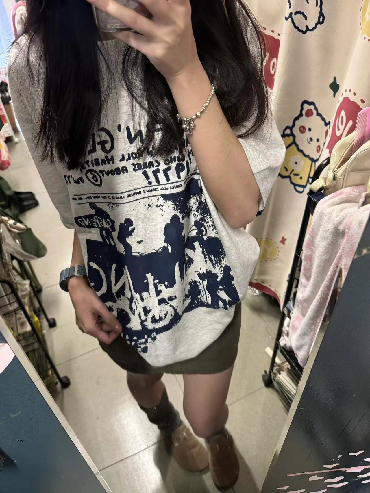 美式復古oversize短袖t恤女夏2024新款潮牌寬鬆純棉半袖體恤上衣