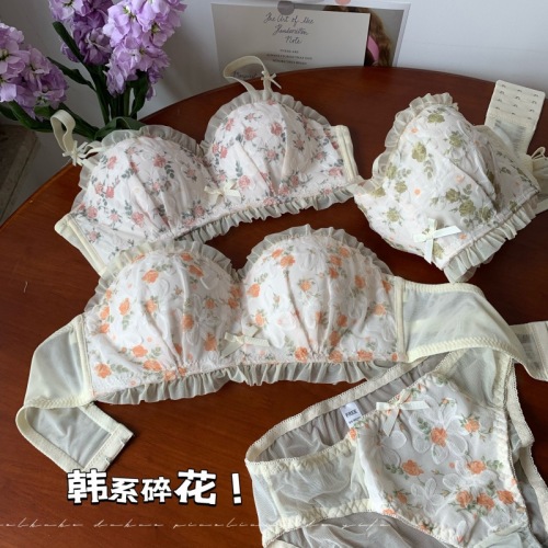 Real shot of push-up underwear, sexy lace half cup, no wires, pure lust girl style bra set