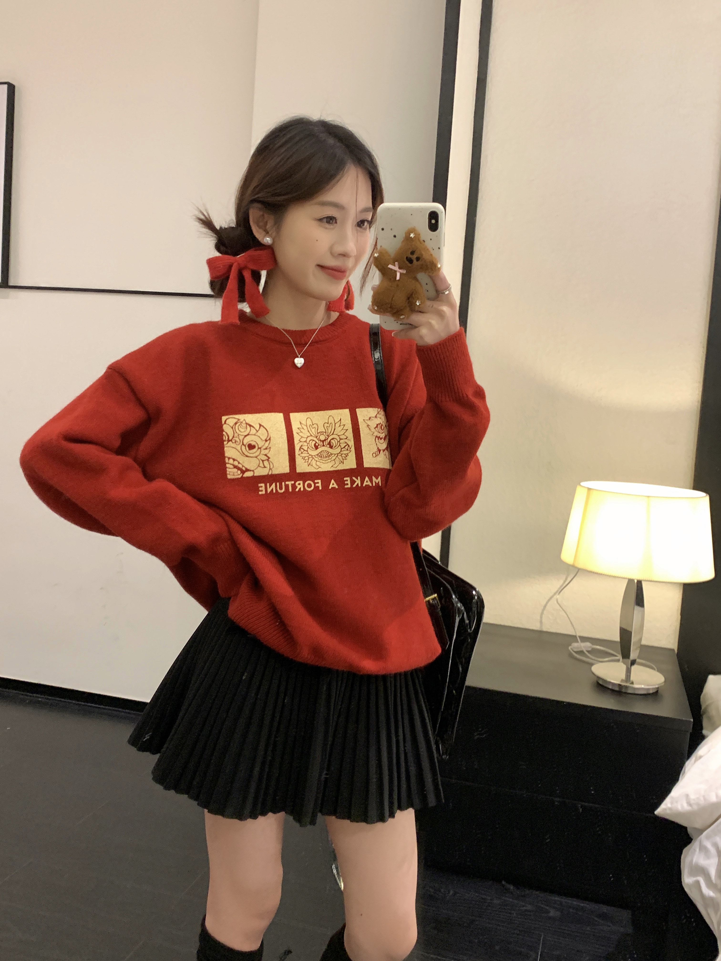 Actual shot of sweater 2024 Year of the Dragon limited edition zodiac year clothes for New Year festive autumn and winter high quality