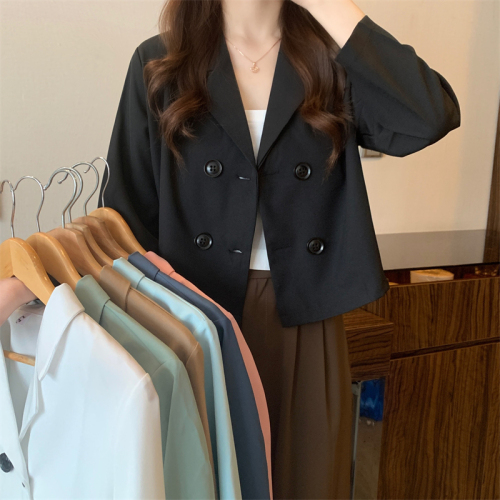 Autumn new style Korean style slimming design versatile short suit jacket for women for small people