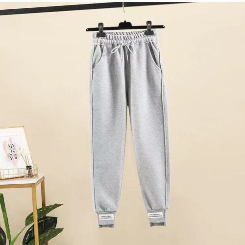 Autumn and winter new sweatpants with cotton white bottoming Korean style casual pants harem carrot sports pants for small feet