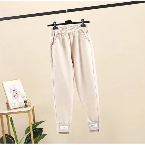 Autumn and winter new sweatpants with cotton white bottoming Korean style casual pants harem carrot sports pants for small feet