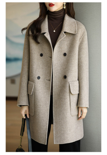 Woolen coat spring and winter new Korean style slimming mid-length woolen coat