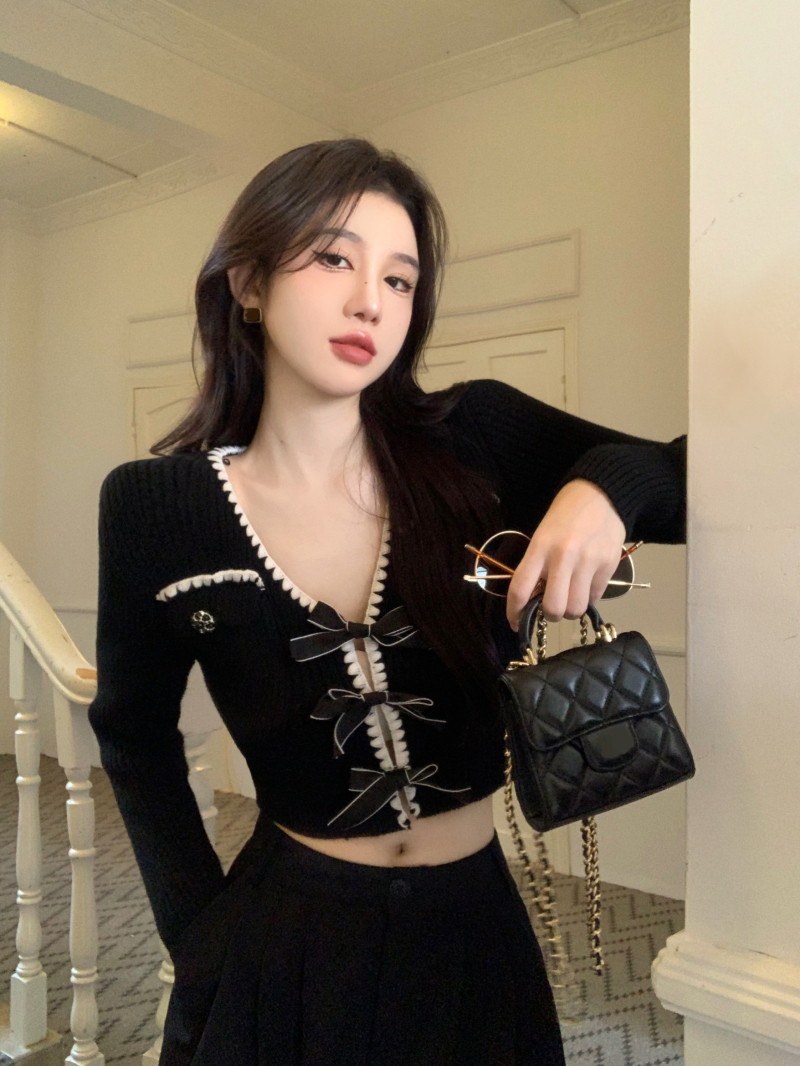 已出貨 甜辣娃娃領毛衣連衣裙女收腰辣妹針織包臀裙短裙灰色裙子
