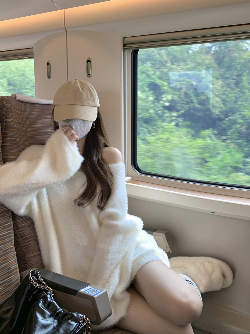 已出貨 袖套條紋長袖針織連衣裙女秋法式包臀內搭打底短裙子