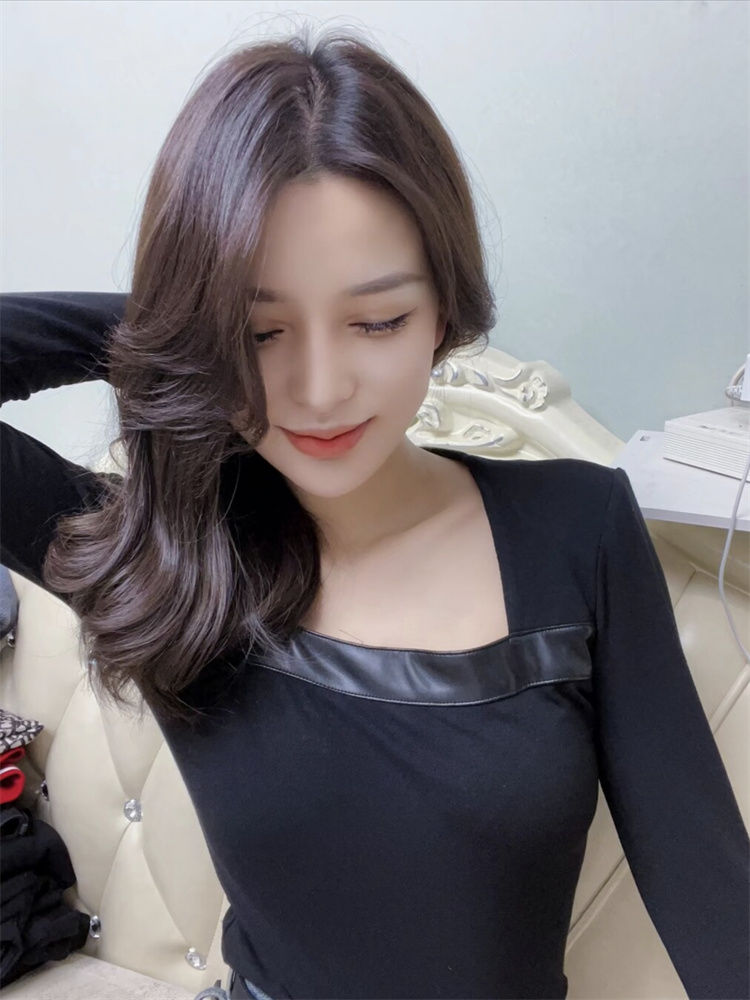 Already shipped Korean style simple style slimming and versatile temperament spring new high-end T-shirt tops for women